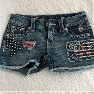 Miss me flag shorts 4th of july